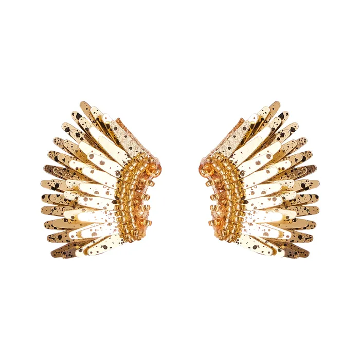 Micro Madeline Earrings Black Antique Gold Splatter Mignonne Gavigan Earrings Micro Madeline Earrings Black Antique Gold Splatter Mignonne Gavigan Earrings