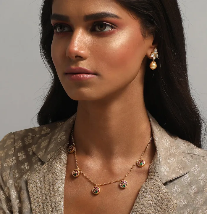 Necklaces SILVER Mayur Delicate Charms Silver Necklace