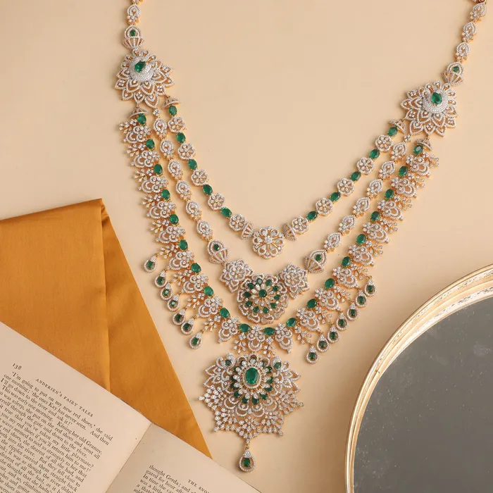 Necklaces SILVER Vajrama Grand Layered Silver Long Necklace