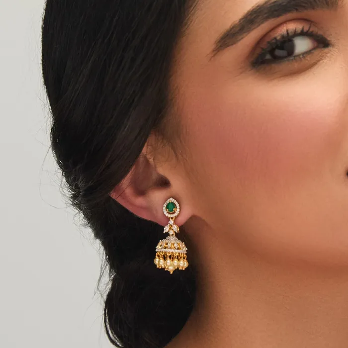 SILVER Earrings Classic CZ Silver Jhumka Earrings