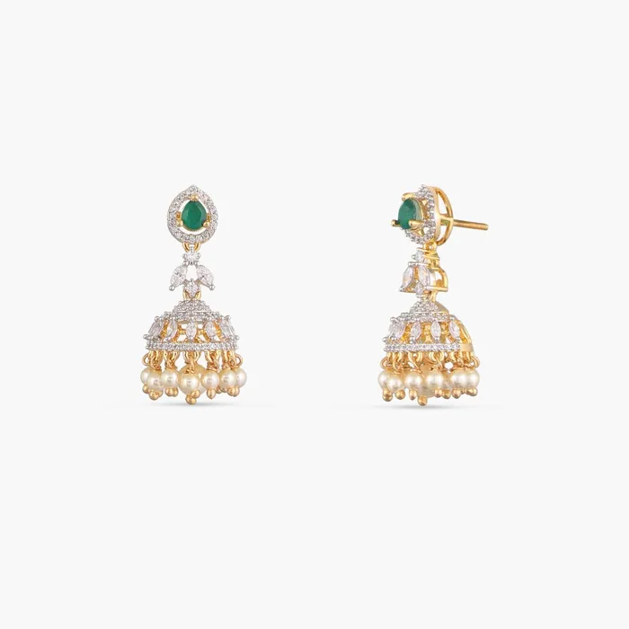 SILVER Earrings Classic CZ Silver Jhumka Earrings