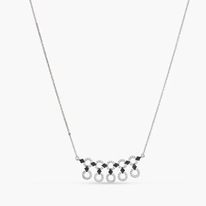SILVER Monochrome Play Delicate CZ Silver Necklace Necklaces