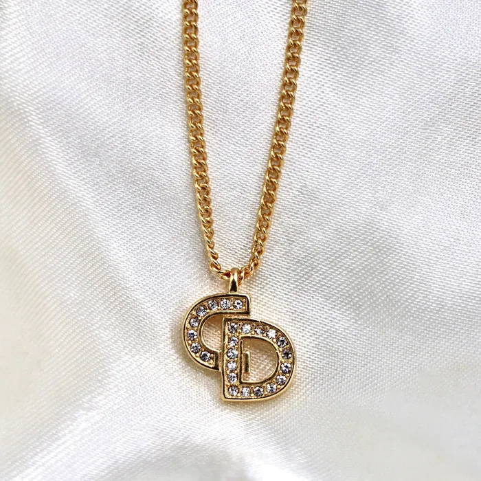 Vintage CD Crystal Pendant Necklace Reluxe Vintage Necklaces