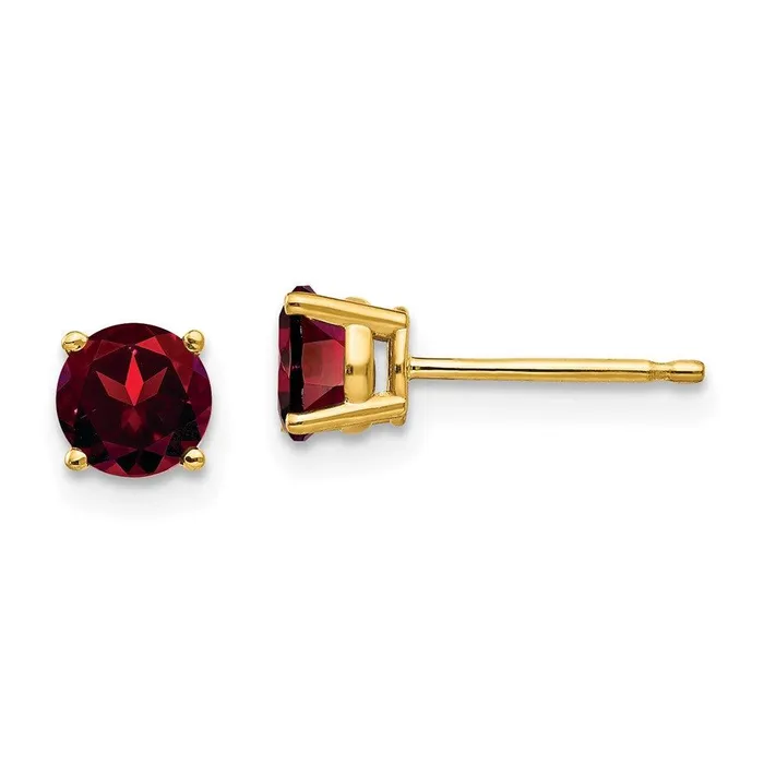 14k 5mm Garnet Post Earrings Jewelry Earrings