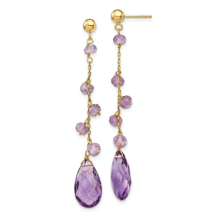 14k Amethyst Dangle Earrings Jewelry Earrings