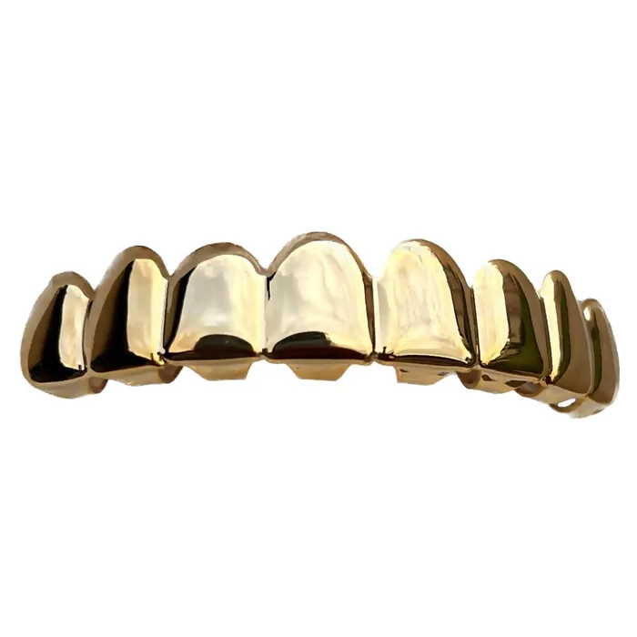 14k Gold Plated Grillz DeeperCut Top 8 Eight Teeth Bling Cartel Earrings