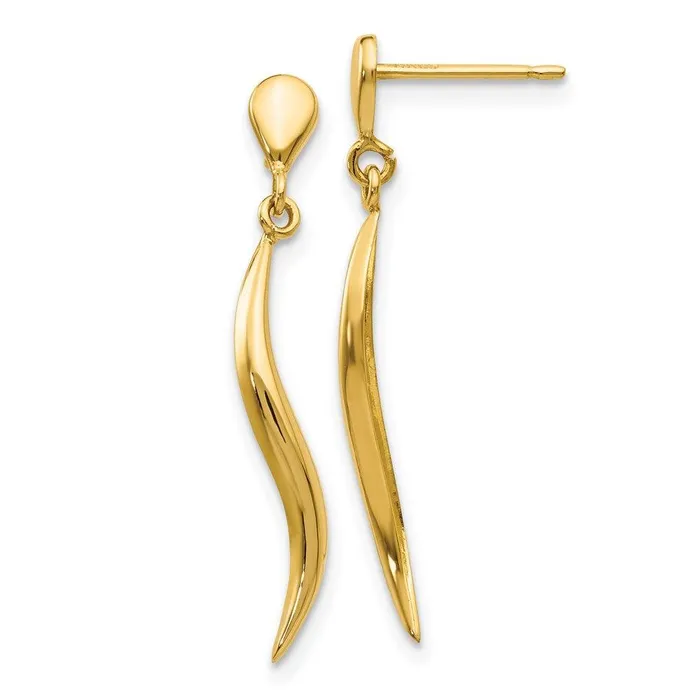 14k Polished Fancy Dangle Post Earrings Jewelry Earrings