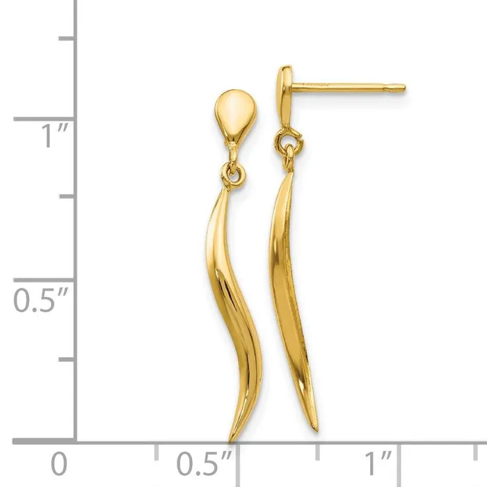 14k Polished Fancy Dangle Post Earrings Jewelry Earrings 14k Polished Fancy Dangle Post Earrings Jewelry Earrings