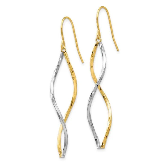 14k Twotone Twist Dangle Earrings Jewelry Earrings 14k Twotone Twist Dangle Earrings Jewelry Earrings