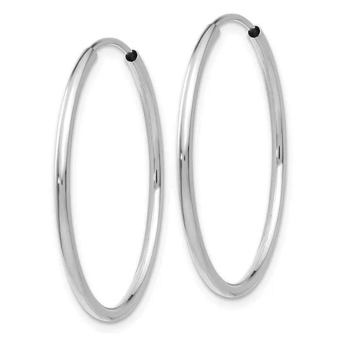 14k White Gold 15mm Polished Endless Hoop Earrings Jewelry Earrings 14k White Gold 15mm Polished Endless Hoop Earrings Jewelry Earrings