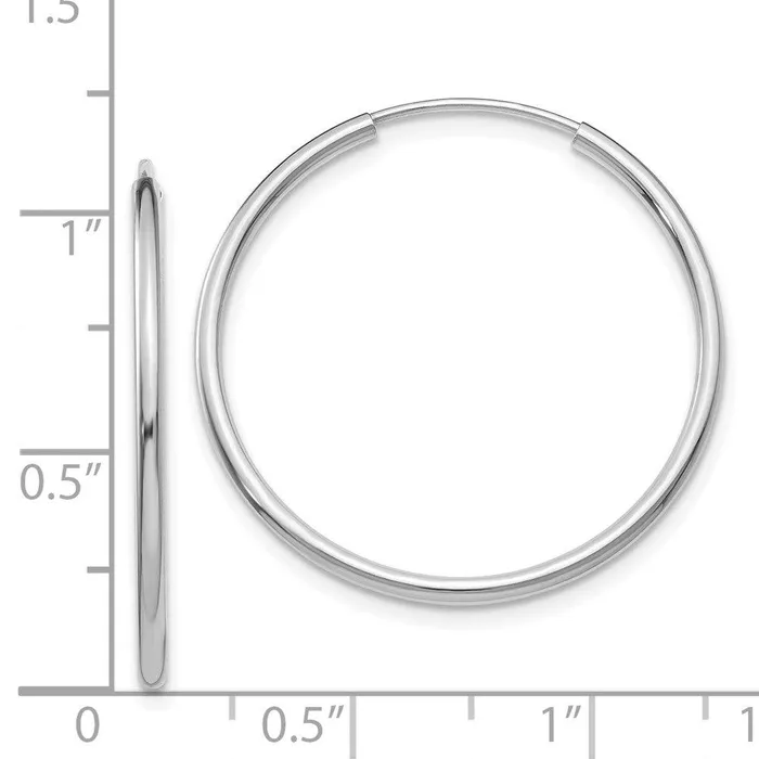 14k White Gold 15mm Polished Endless Hoop Earrings Jewelry Earrings 14k White Gold 15mm Polished Endless Hoop Earrings Jewelry Earrings