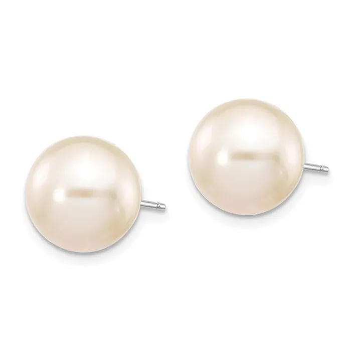 14k White Gold 1011mm White Round FW Cultured Pearl Stud Post Earrings Jewelry Earrings 14k White Gold 1011mm White Round FW Cultured Pearl Stud Post Earrings Jewelry Earrings