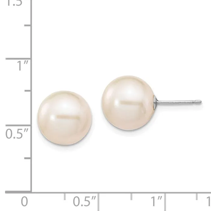 14k White Gold 1011mm White Round FW Cultured Pearl Stud Post Earrings Jewelry Earrings 14k White Gold 1011mm White Round FW Cultured Pearl Stud Post Earrings Jewelry Earrings