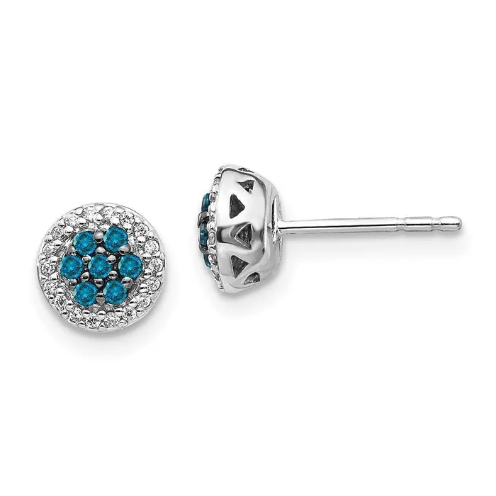 14k White Gold BlueWhite Diamond Earrings Jewelry Earrings