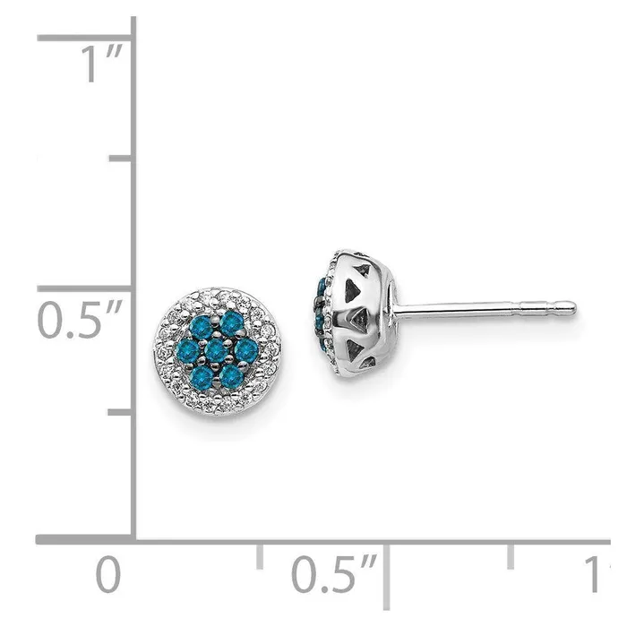 14k White Gold BlueWhite Diamond Earrings Jewelry Earrings 14k White Gold BlueWhite Diamond Earrings Jewelry Earrings