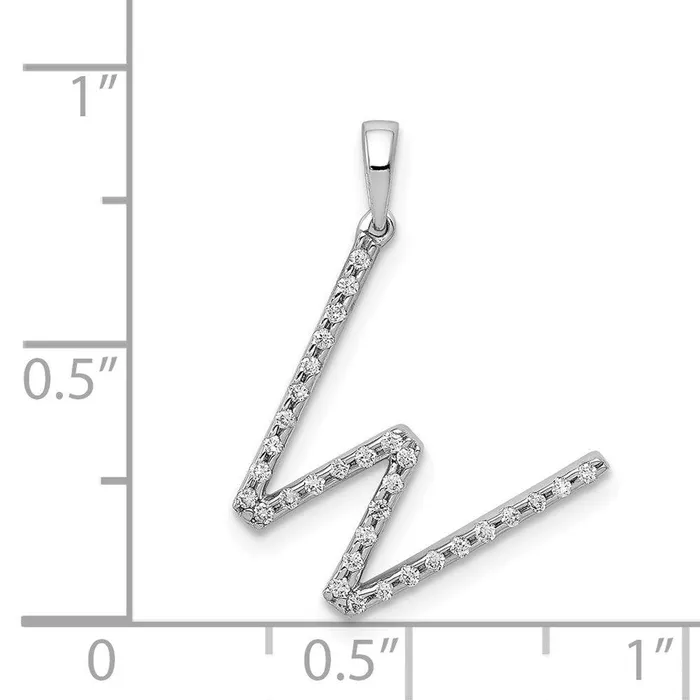 14k White Gold Diamond Initial W Pendant Jewelry Necklaces 14k White Gold Diamond Initial W Pendant Jewelry Necklaces