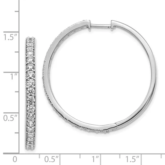 14k White Gold Diamond Milgrain Hoop Earrings Jewelry Earrings 14k White Gold Diamond Milgrain Hoop Earrings Jewelry Earrings