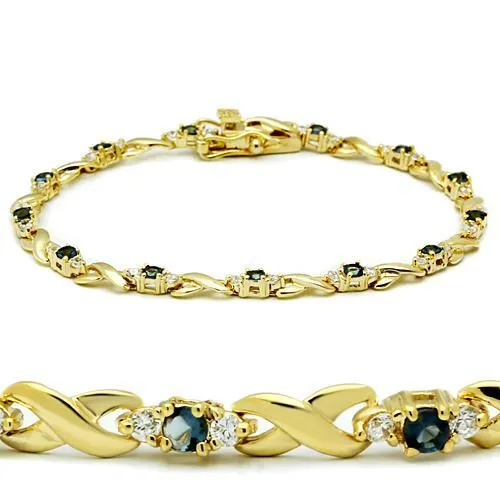 46803 Gold Brass Bracelet with Synthetic Spinel in Montana Alamode Bracelets