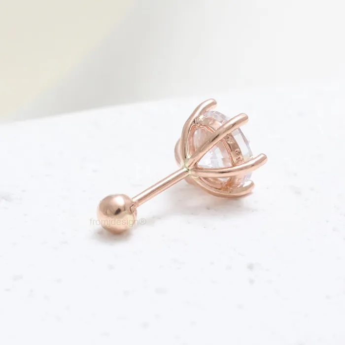 7mm Moissanite 6 Prongs Ear Piercing from J Shop Earrings