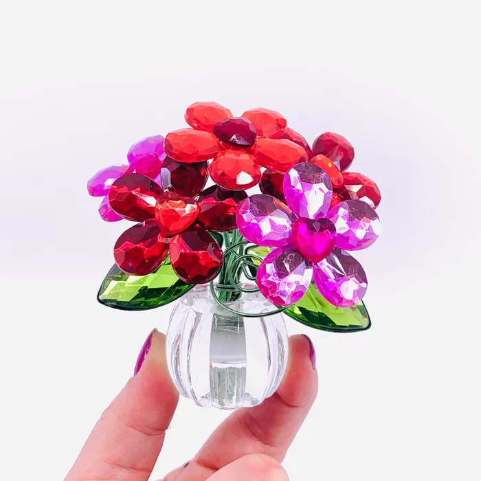 Acrylic Bouquet Heart Daisies GANZ Necklaces