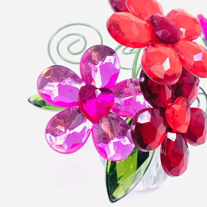 Acrylic Bouquet Heart Daisies GANZ Necklaces