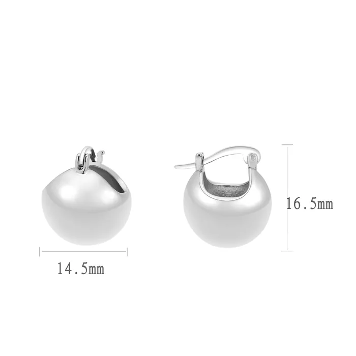 Alamode 3W1753 Imitation Rhodium Brass Earring with NoStone in No Stone Earrings