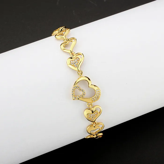 Alamode Bracelets 3W1632 Flash Gold Brass Bracelet with AAA Grade CZ in Clear Alamode Bracelets 3W1632 Flash Gold Brass Bracelet with AAA Grade CZ in Clear