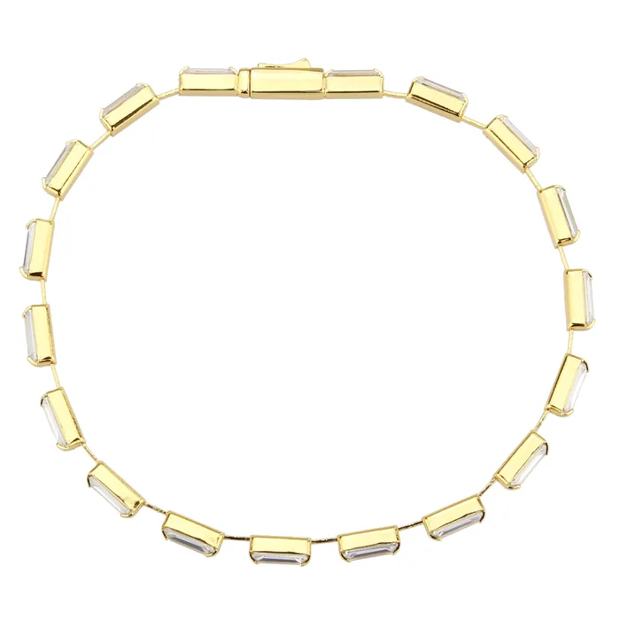 Alamode Bracelets 3W1713 Gold Brass Bracelet with AAA Grade CZ in Clear Alamode Bracelets 3W1713 Gold Brass Bracelet with AAA Grade CZ in Clear
