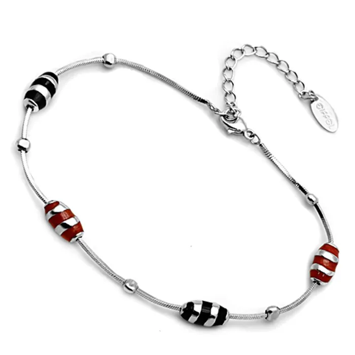 Alamode Bracelets LOS715 Rhodium 925 Sterling Silver Bracelet with Epoxy in Multi Color Alamode Bracelets LOS715 Rhodium 925 Sterling Silver Bracelet with Epoxy in Multi Color