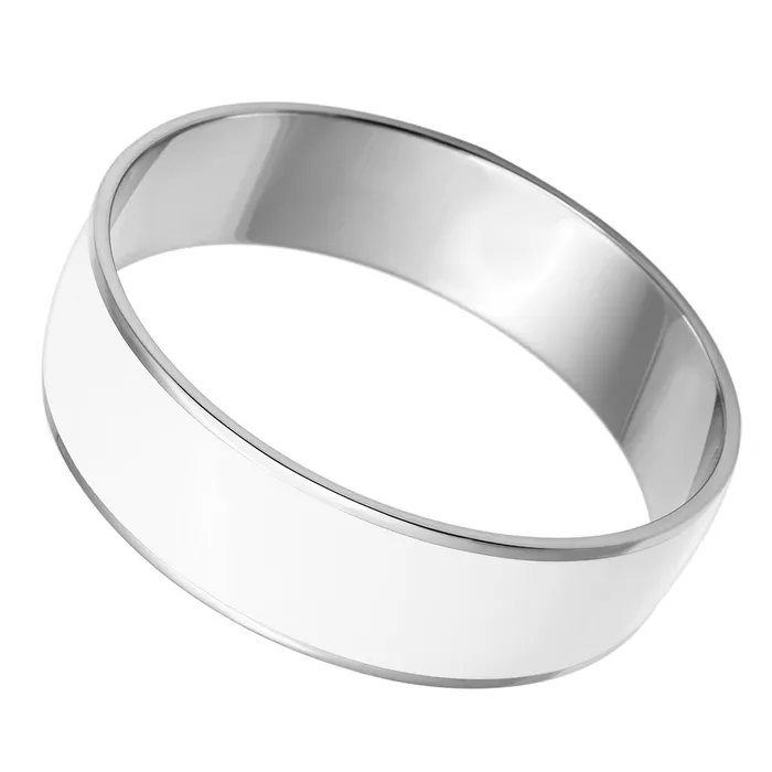 Alamode Bracelets TK784 High polished no plating Stainless Steel Bangle with Epoxy in White Alamode Bracelets TK784 High polished no plating Stainless Steel Bangle with Epoxy in White