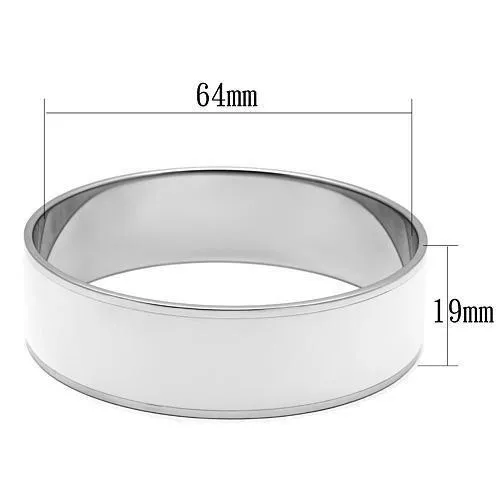 Alamode Bracelets TK784 High polished no plating Stainless Steel Bangle with Epoxy in White