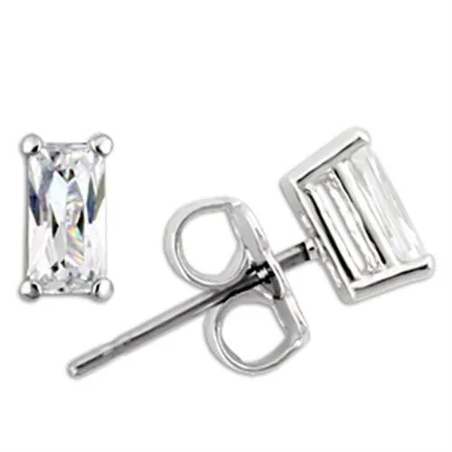 Alamode Earrings 0W161 Rhodium 925 Sterling Silver Earrings with AAA Grade CZ in Clear Alamode Earrings 0W161 Rhodium 925 Sterling Silver Earrings with AAA Grade CZ in Clear