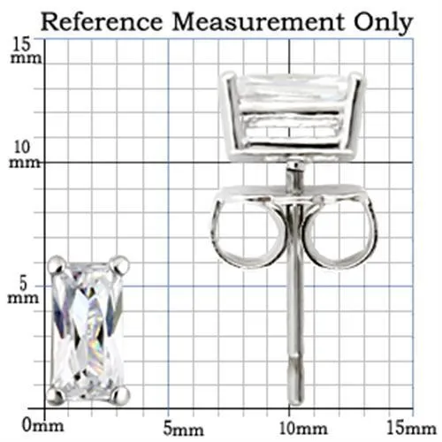 Alamode Earrings 0W161 Rhodium 925 Sterling Silver Earrings with AAA Grade CZ in Clear