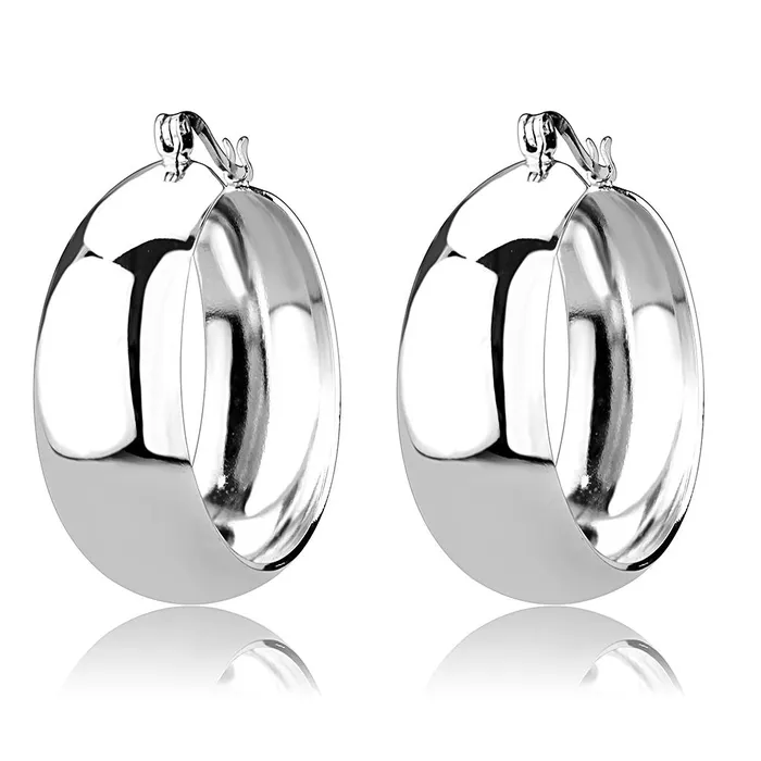 Alamode Earrings 3W1400 Rhodium Brass Earrings with No Stone