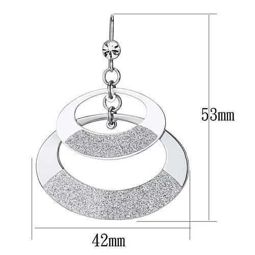 Alamode Earrings LO2714 Matte Rhodium Rhodium Iron Earrings with Top Grade Crystal in Clear