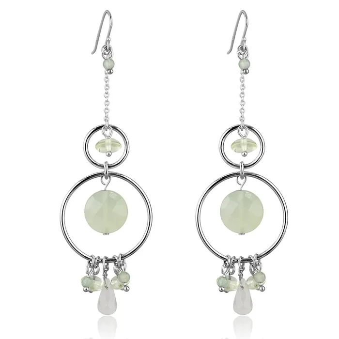Alamode Earrings LOS791 Silver 925 Sterling Silver Earrings with Synthetic Jade in Multi Color Alamode Earrings LOS791 Silver 925 Sterling Silver Earrings with Synthetic Jade in Multi Color