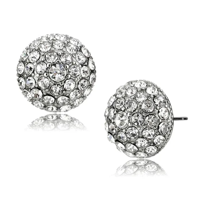 Alamode Earrings TK3655 High polished no plating Stainless Steel Earrings with Top Grade Crystal in Clear Alamode Earrings TK3655 High polished no plating Stainless Steel Earrings with Top Grade Crystal in Clear