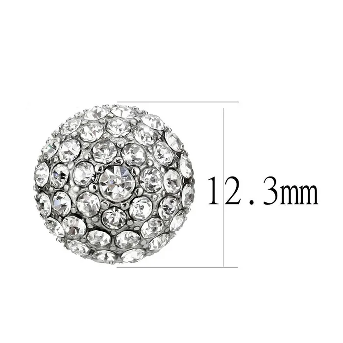 Alamode Earrings TK3655 High polished no plating Stainless Steel Earrings with Top Grade Crystal in Clear