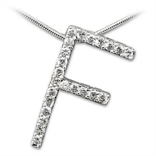 Alamode LOA257 HighPolished 925 Sterling Silver Pendant with AAA Grade CZ in Clear Necklaces Alamode LOA257 HighPolished 925 Sterling Silver Pendant with AAA Grade CZ in Clear Necklaces