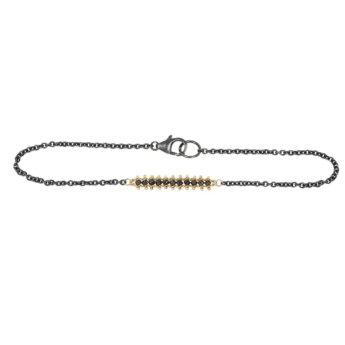 Amali Bracelets Black Diamond Textile Row Bracelet