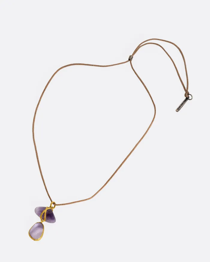 Amethyst Double Drop Necklace LOU ZELDIS Necklaces Amethyst Double Drop Necklace LOU ZELDIS Necklaces