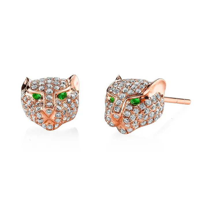 anitako Earrings DIAMOND PANTHER STUD EARRINGS