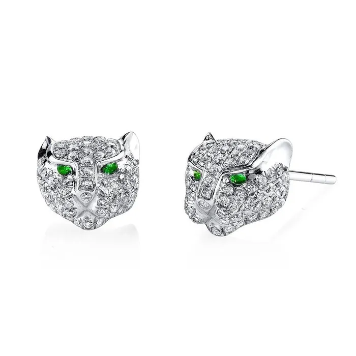 anitako Earrings DIAMOND PANTHER STUD EARRINGS