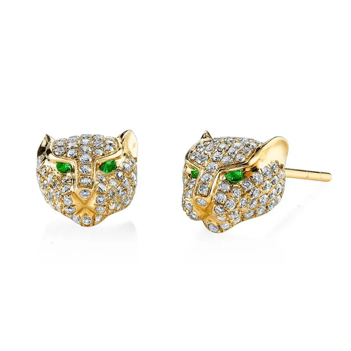 anitako Earrings DIAMOND PANTHER STUD EARRINGS