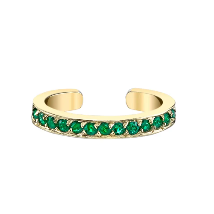 anitako Earrings SINGLE ROW EMERALD EAR CUFF