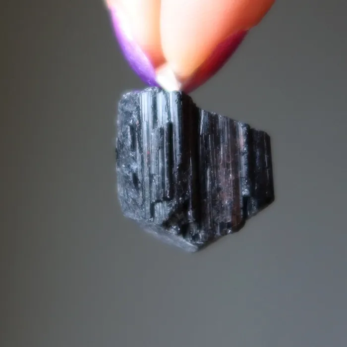 Black Tourmaline Pendant Raw Crystal Savior Silver Satin Crystals Necklaces