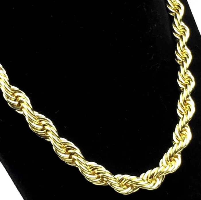 Bling Cartel Admin 14K Gold Finish Rope Chain Necklace 10mm x 18 Necklaces