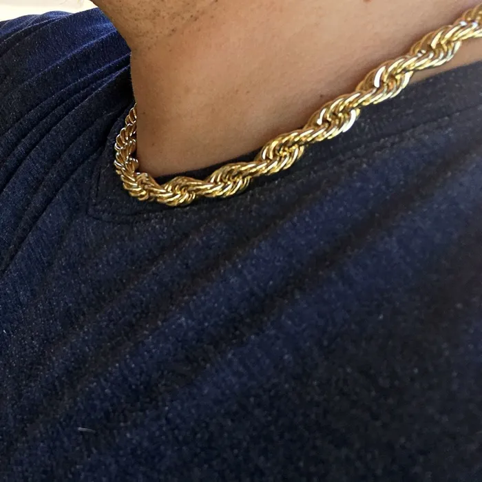 Bling Cartel Admin 14K Gold Finish Rope Chain Necklace 10mm x 18 Necklaces