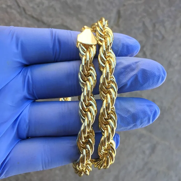 Bling Cartel Admin 14K Gold Finish Rope Chain Necklace 10mm x 18 Necklaces