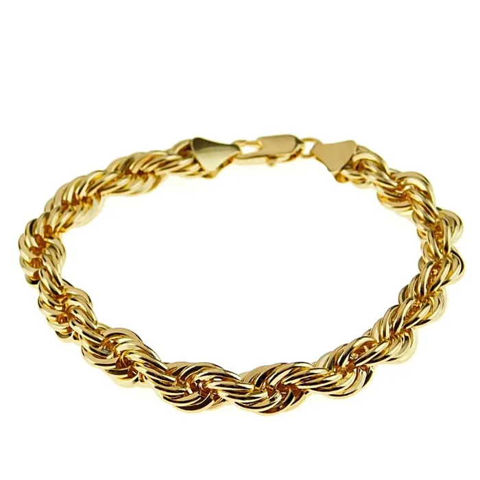 Bling Cartel Admin Bracelets 14K Gold Plated Rope Chain Bracelet 8 x 8MM